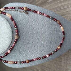 Carolyn Pollack Pink Pearl Jasper Sterling Necklace *RARE*